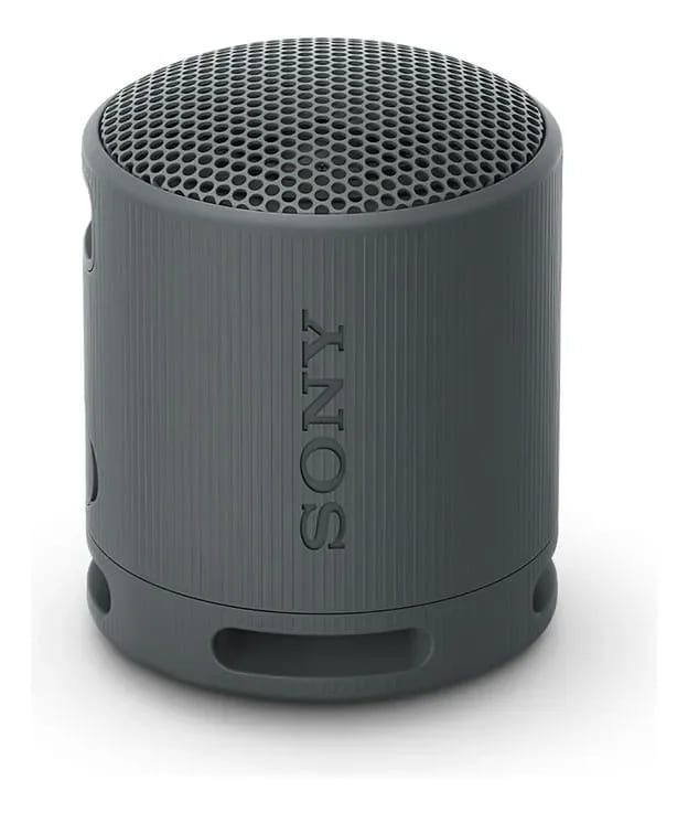 Caixa de Som Portátil Sony SRS-XB100, Bluetooth 5.3, Extra Bass, À Prova d'Água IP67, Até 16h de Bateria, Cinza