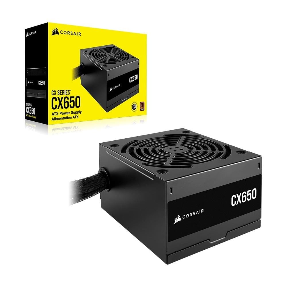 Fonte Corsair CX Series CX650 650W - 80 Plus Bronze, PFC Ativo, ATX, Ventoinha 120mm, Preto - CP-9020278-BR