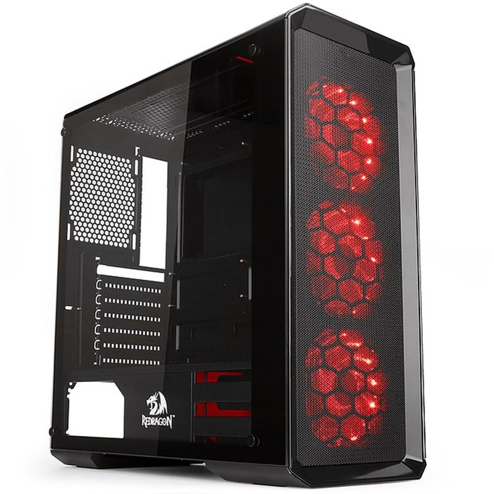 Gabinete Gamer Redragon Grimlock RGB, Mid Tower, Lateral em Vidro Temperado, 3 Fans 120mm RGB - GC-602