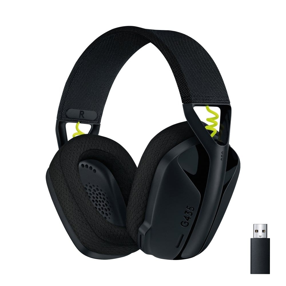 Headset Gamer Sem Fio Logitech G435 Lightspeed, Bluetooth, Compatível com Dolby Atmos, Drivers 40mm, 18h de Bateria, PC/PS4/PS5/Mobile, Preto - 981-001049