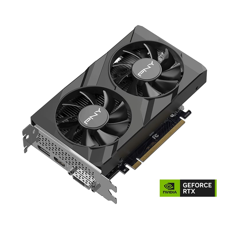 Placa de Vídeo PNY GeForce RTX 3050 6GB Verto Dual Fan GDDR6 96-bit - 2304 CUDA Cores, DLSS e Ray Tracing, TDP 70W, VCG30506DFXPB1
